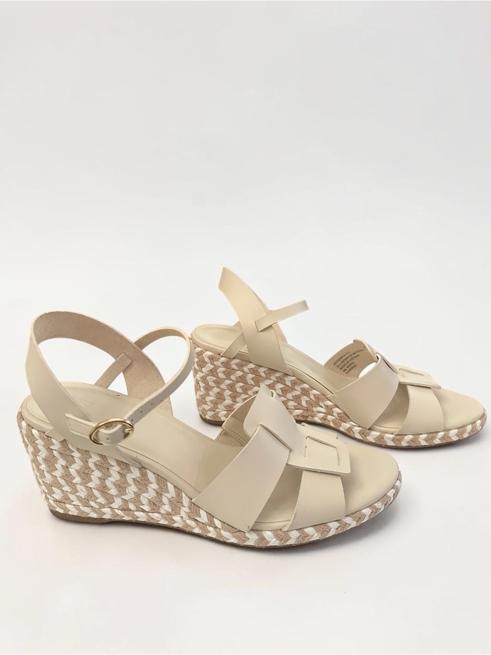 Nordstrom Rack Cream Braided Wedge Sandals Size 9 Like New